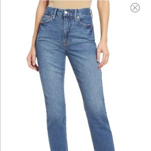 Good American Classic Raw Hem High Waist Slim Jeans